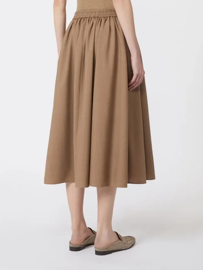 Woollen cloth midi skirt, hazelnut brown Woollen cloth midi skirt, hazelnut brown