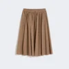 Woollen cloth midi skirt, hazelnut brown Woollen cloth midi skirt, hazelnut brown