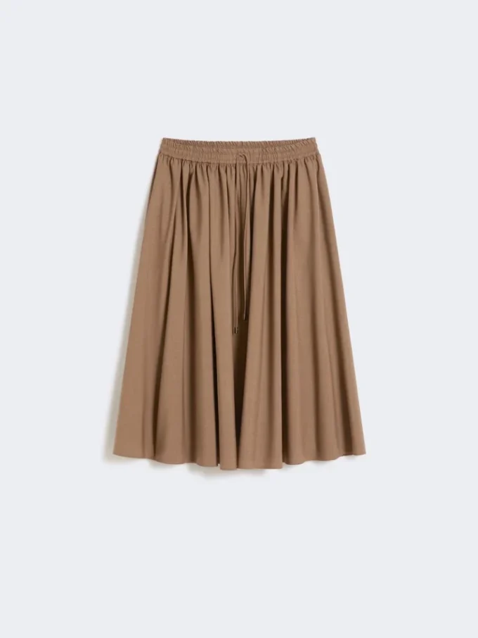 Woollen cloth midi skirt, hazelnut brown Woollen cloth midi skirt, hazelnut brown