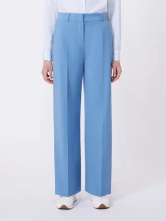 Woollen cloth palazzo trousers, light blue