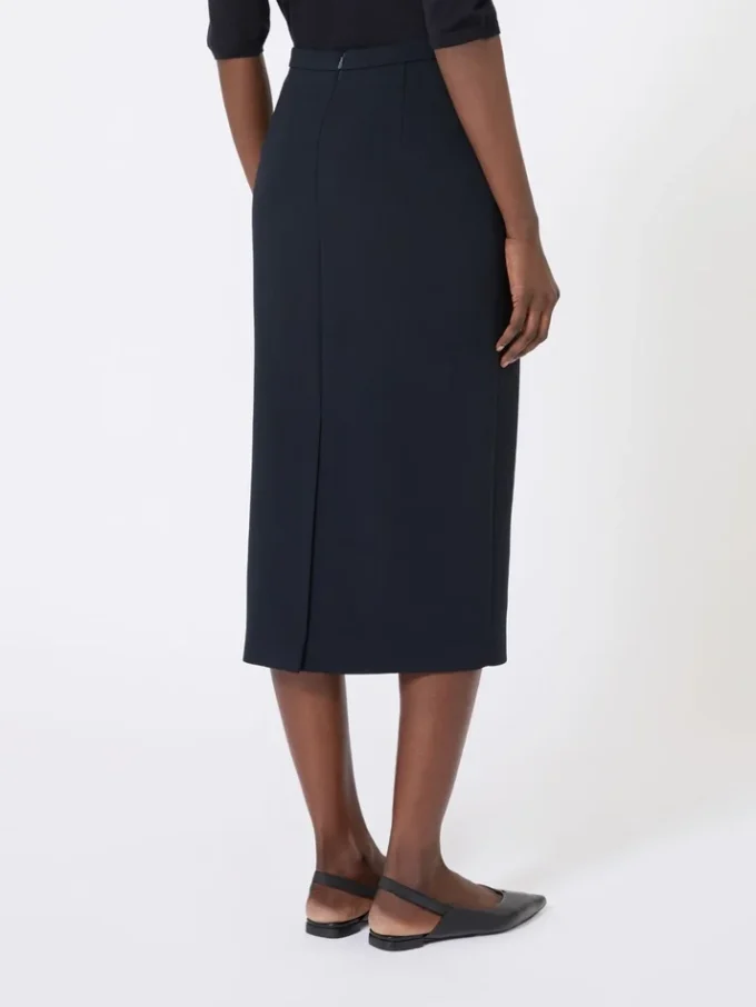 Woollen cloth pencil skirt, ultramarine