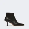 Zip-up leather ankle boots, black