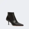 Zip-up leather ankle boots, black